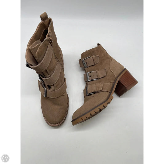 Boots Ankle Heels By Crown Vintage In Brown, Size: 6.5
