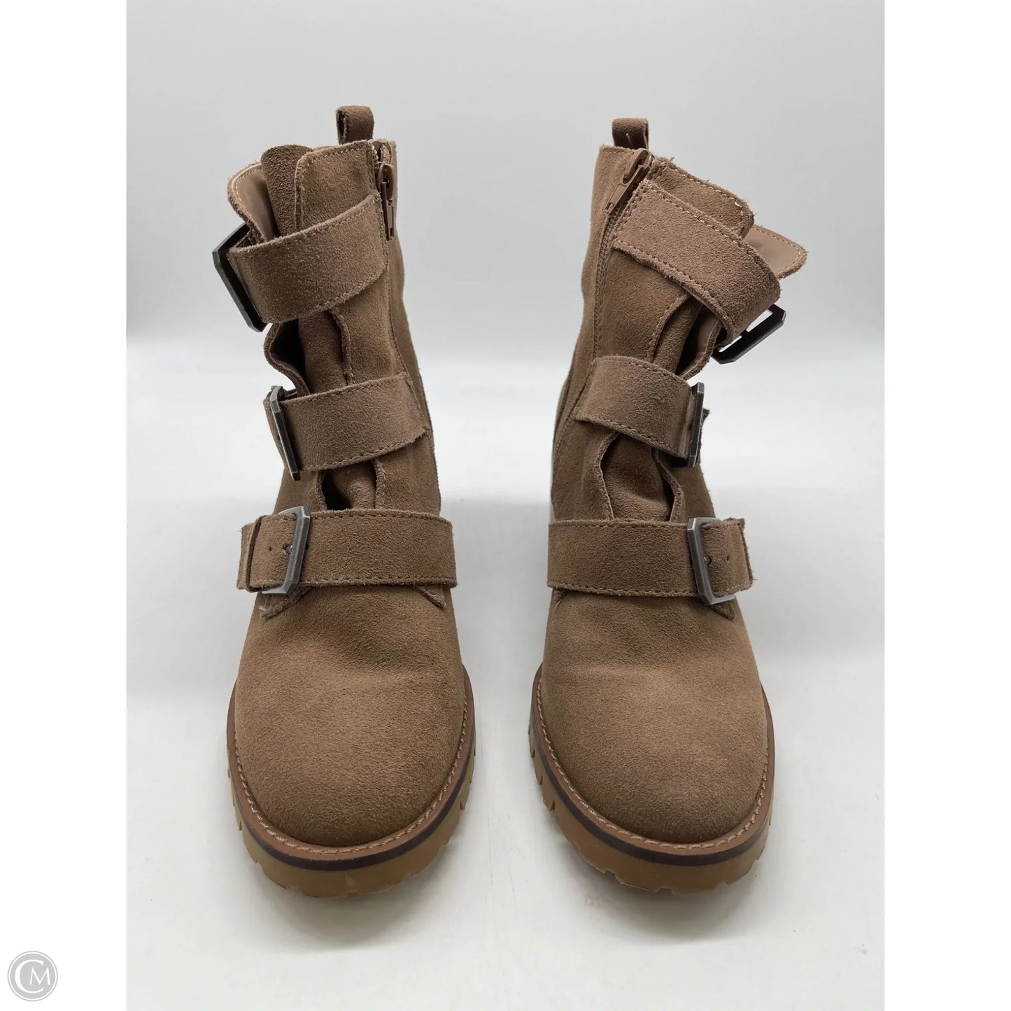 Boots Ankle Heels By Crown Vintage In Brown, Size: 6.5
