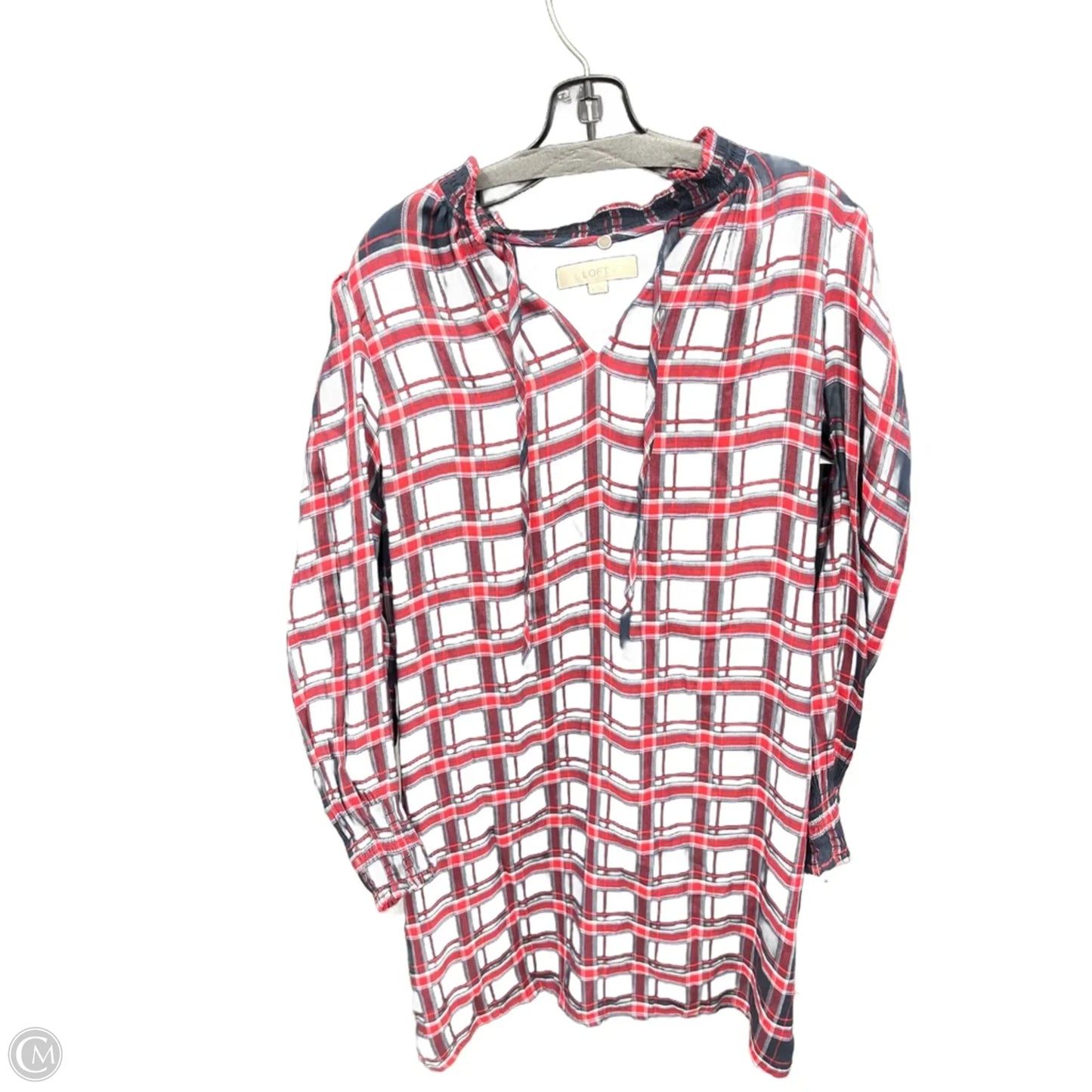 Dress Casual Short By Loft In Blue & Red, Size: M