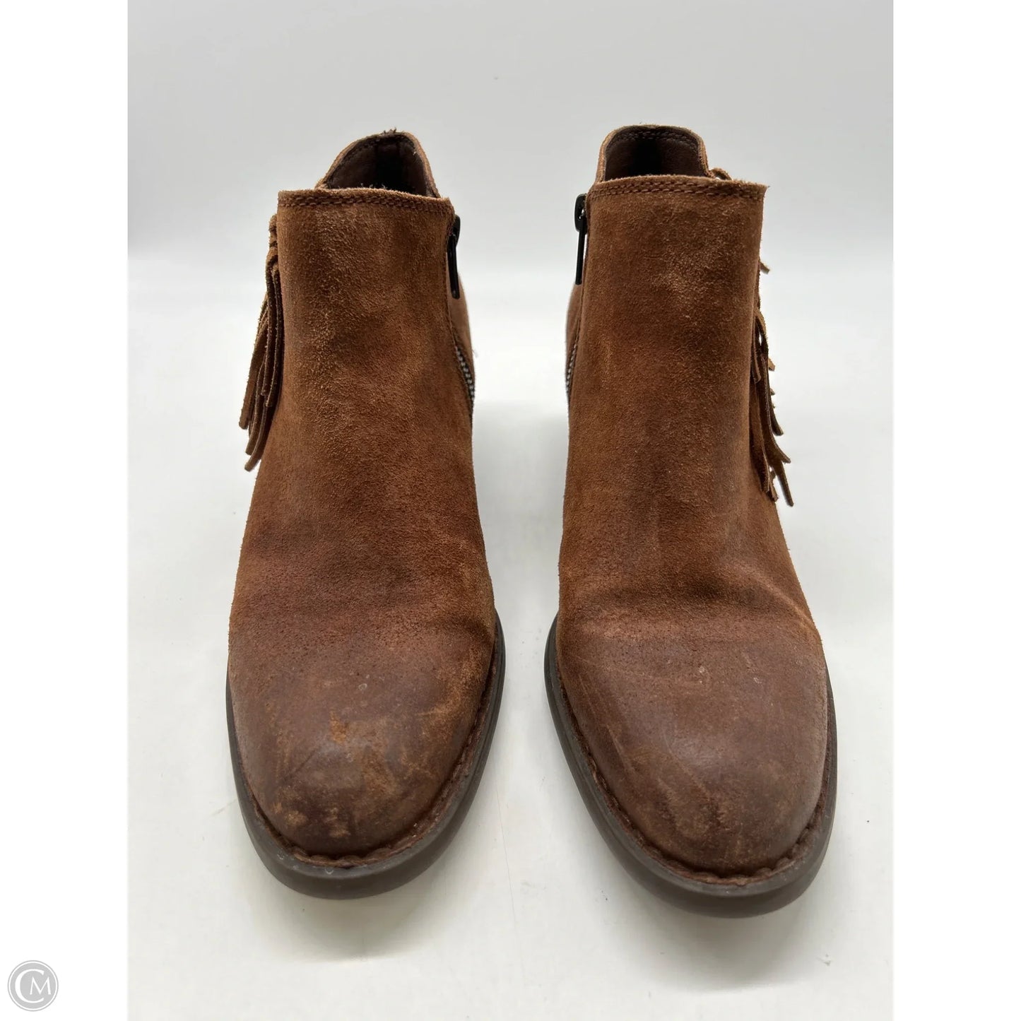 Boots Ankle Heels By Born In Brown, Size: 9