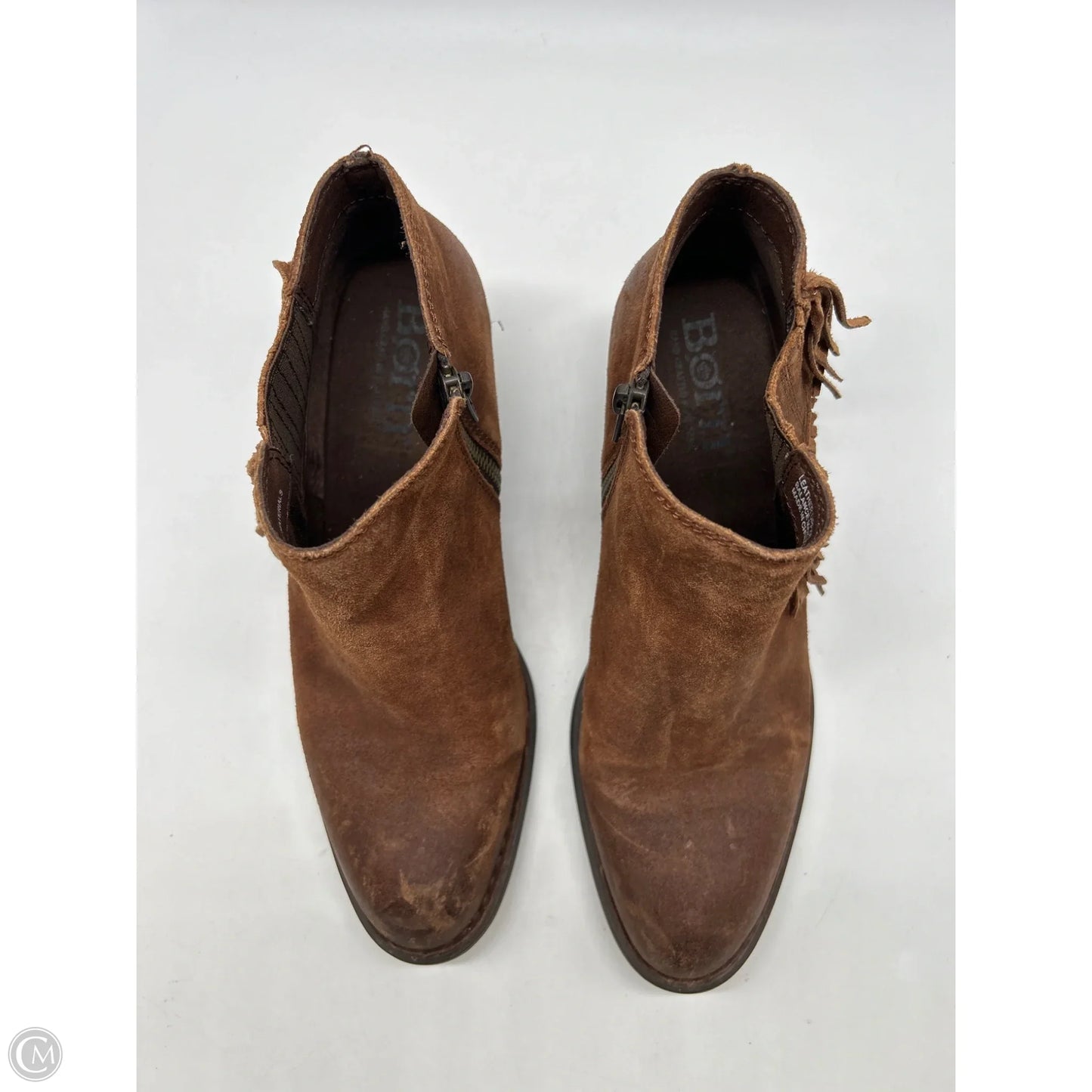 Boots Ankle Heels By Born In Brown, Size: 9