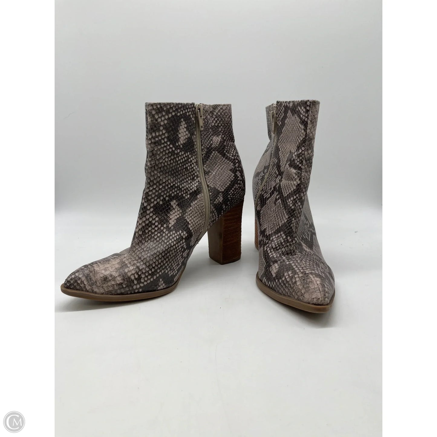 Boots Ankle Heels By Carlos By Carlos Santana In Snakeskin Print, Size: 7.5
