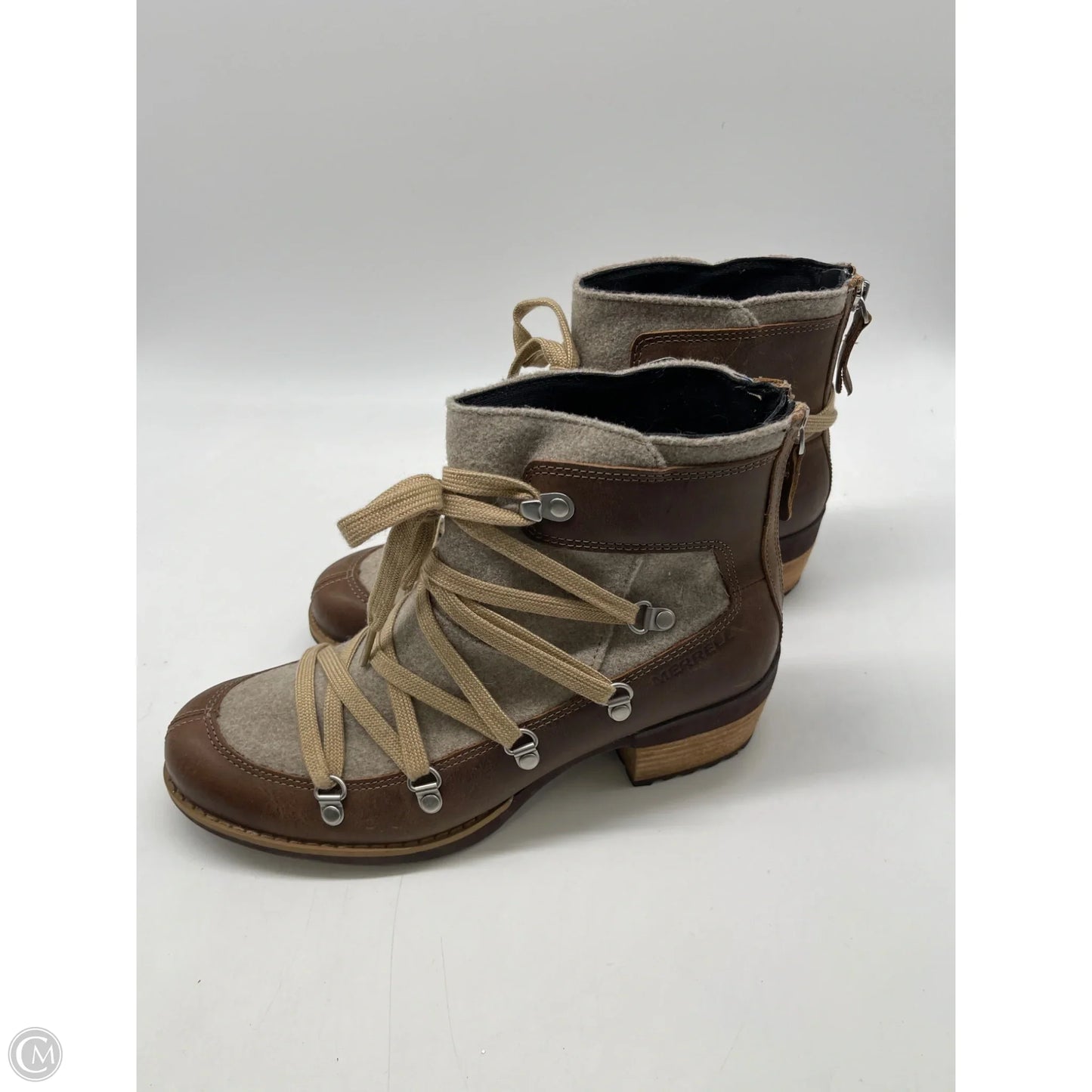 Boots Ankle Flats By Merrell In Brown, Size: 7.5