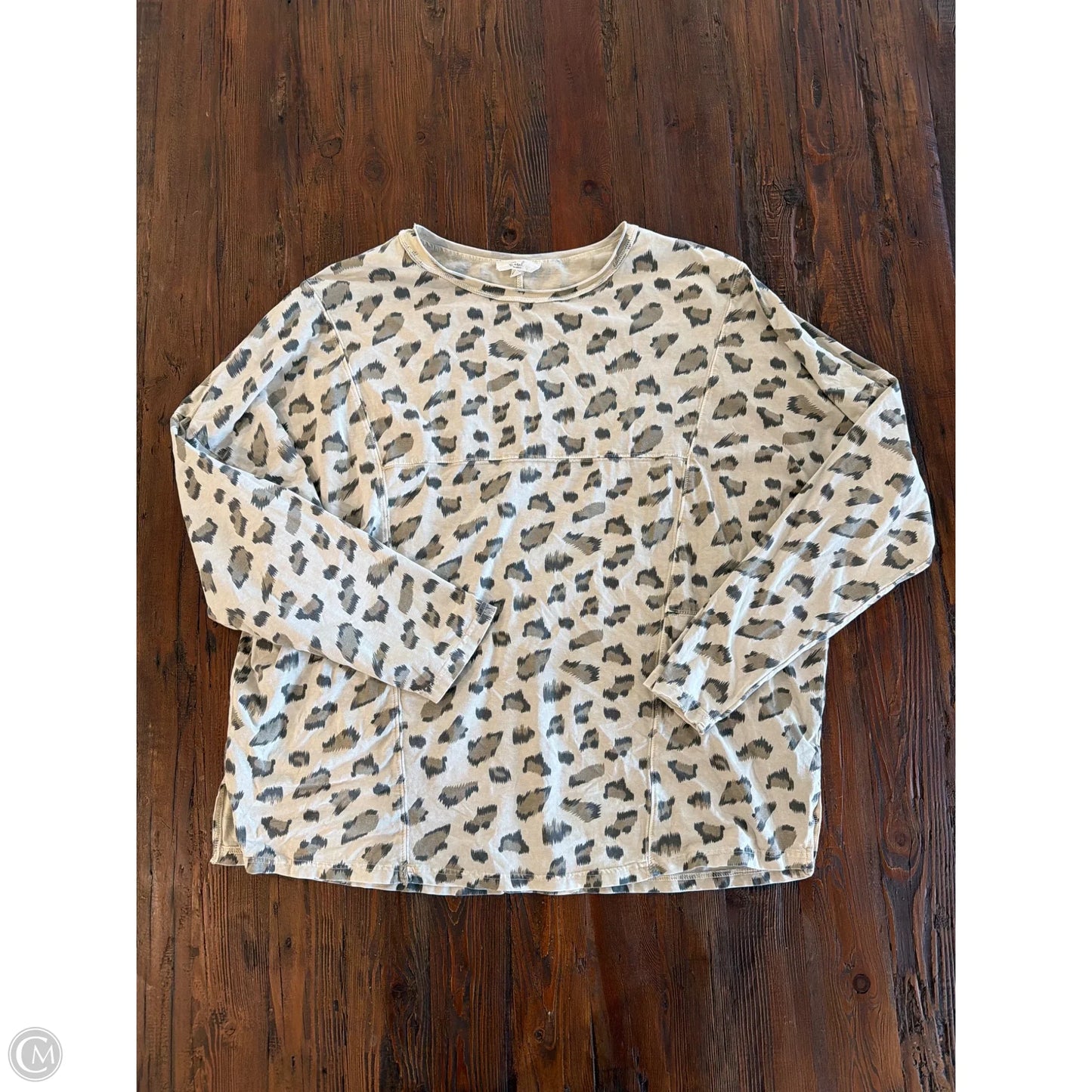 Top Long Sleeve By Easel In Animal Print, Size: S