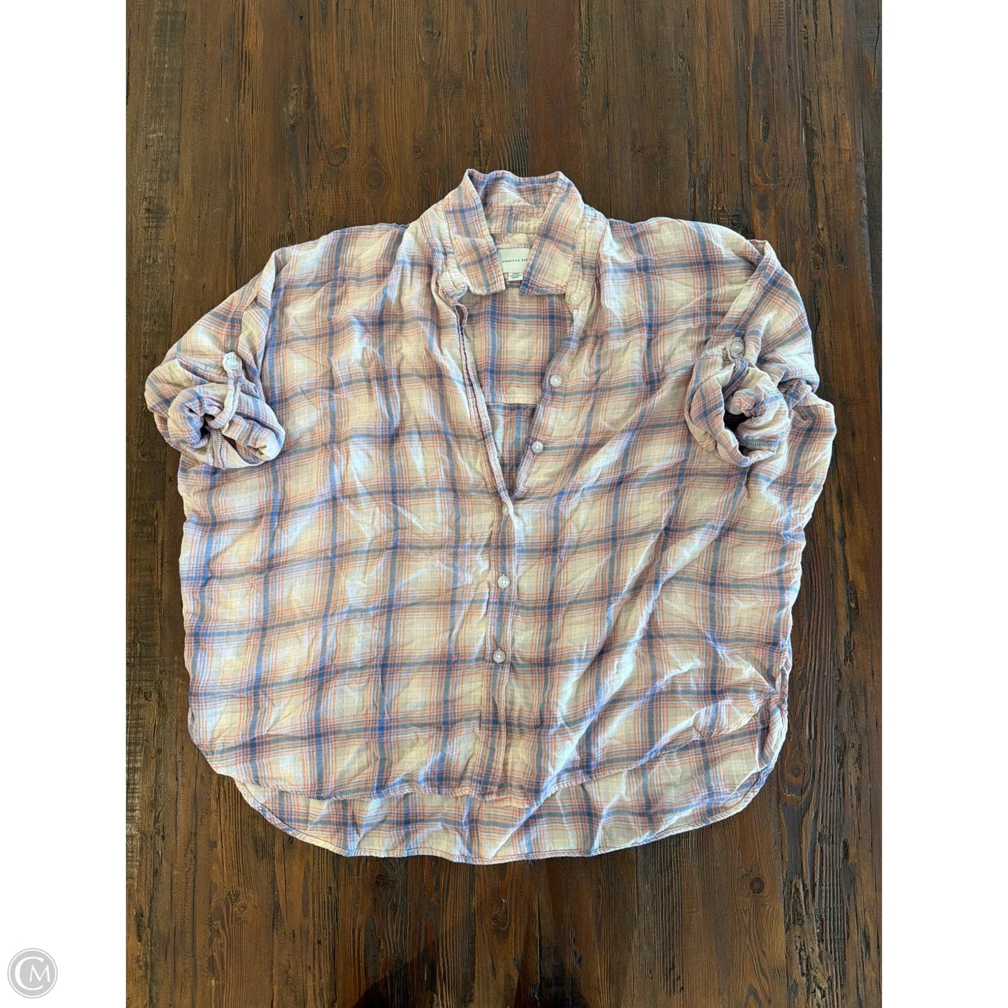 Top Long Sleeve By American Eagle In Pink, Size: M