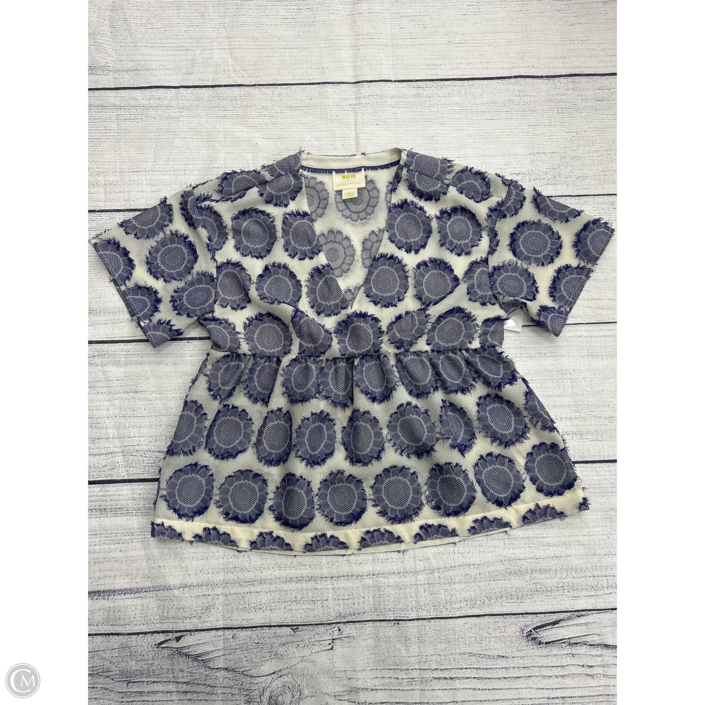 Top Short Sleeve By Maeve In Purple & White, Size: Xs