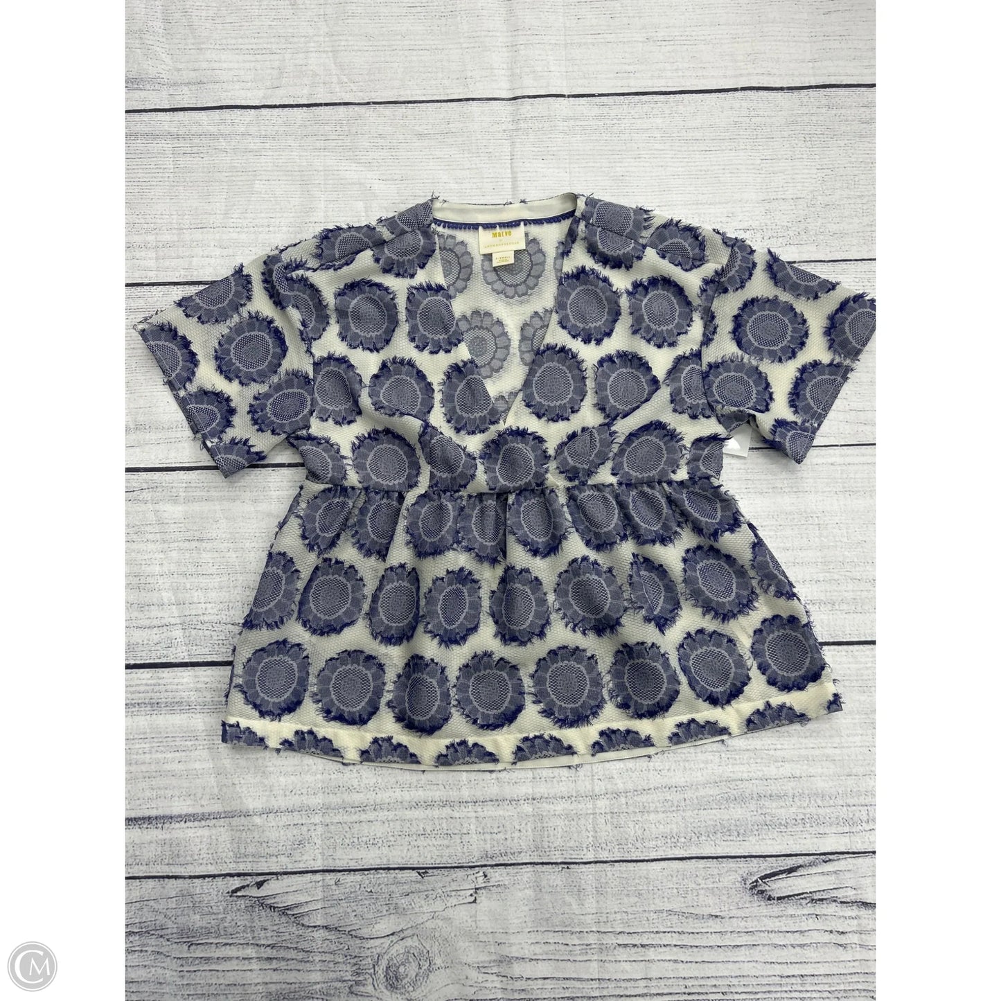 Top Short Sleeve By Maeve In Purple & White, Size: Xs