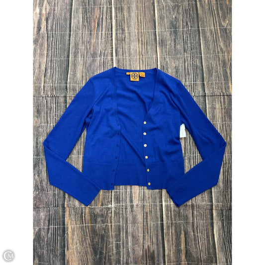 Cardigan Designer By Tory Burch In Blue, Size: M