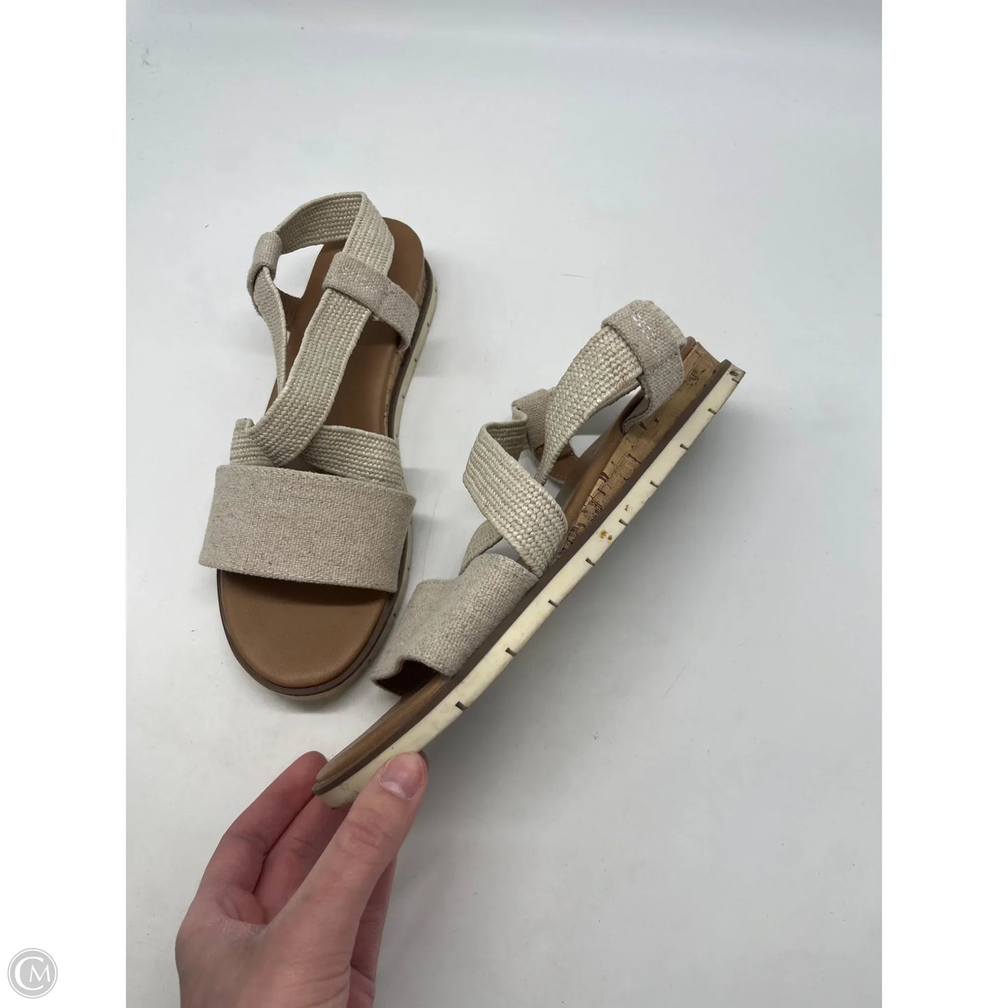 Sandals Flats By Clothes Mentor In Cream, Size: 8
