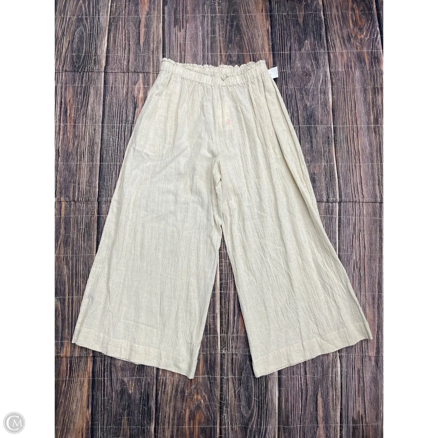 Pants Linen By Cmb In Cream, Size: Xl