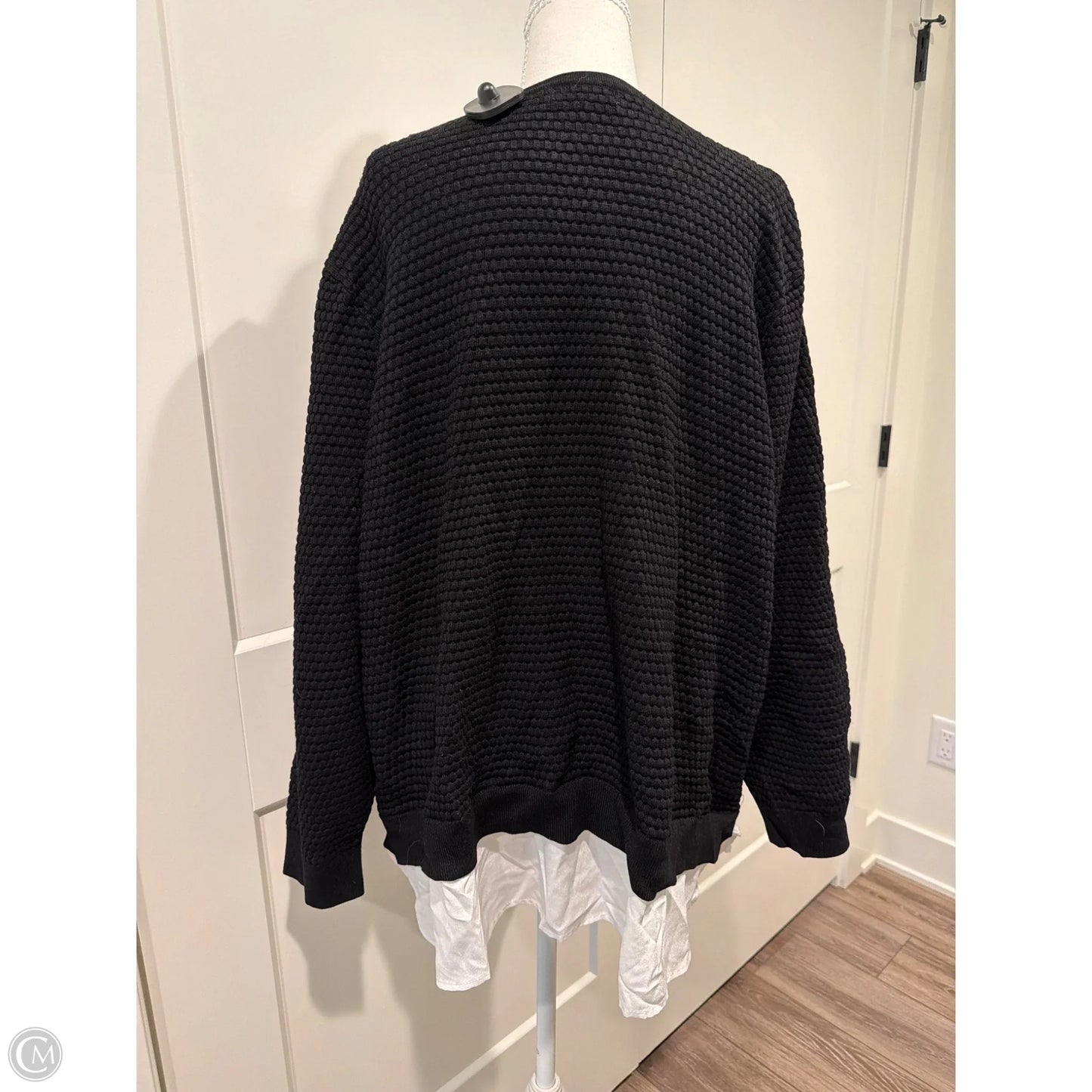 Top Long Sleeve By Calvin Klein In Black, Size: 1x