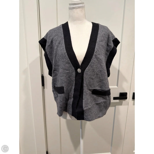 Sweater Cardigan By Ellen Tracy In Grey, Size: M
