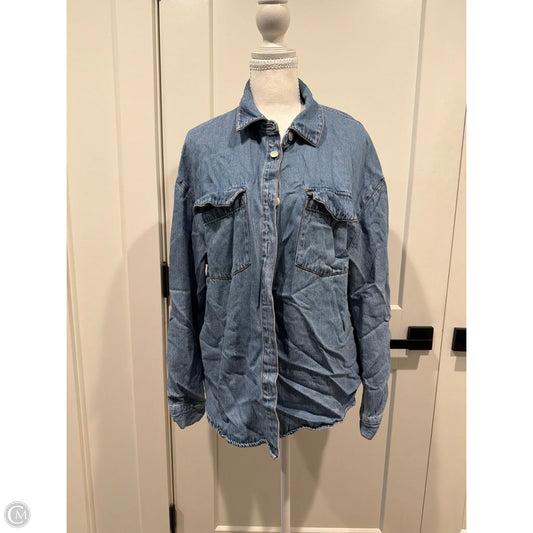 Top Long Sleeve By Jane And Delancey In Blue Denim, Size: Xl