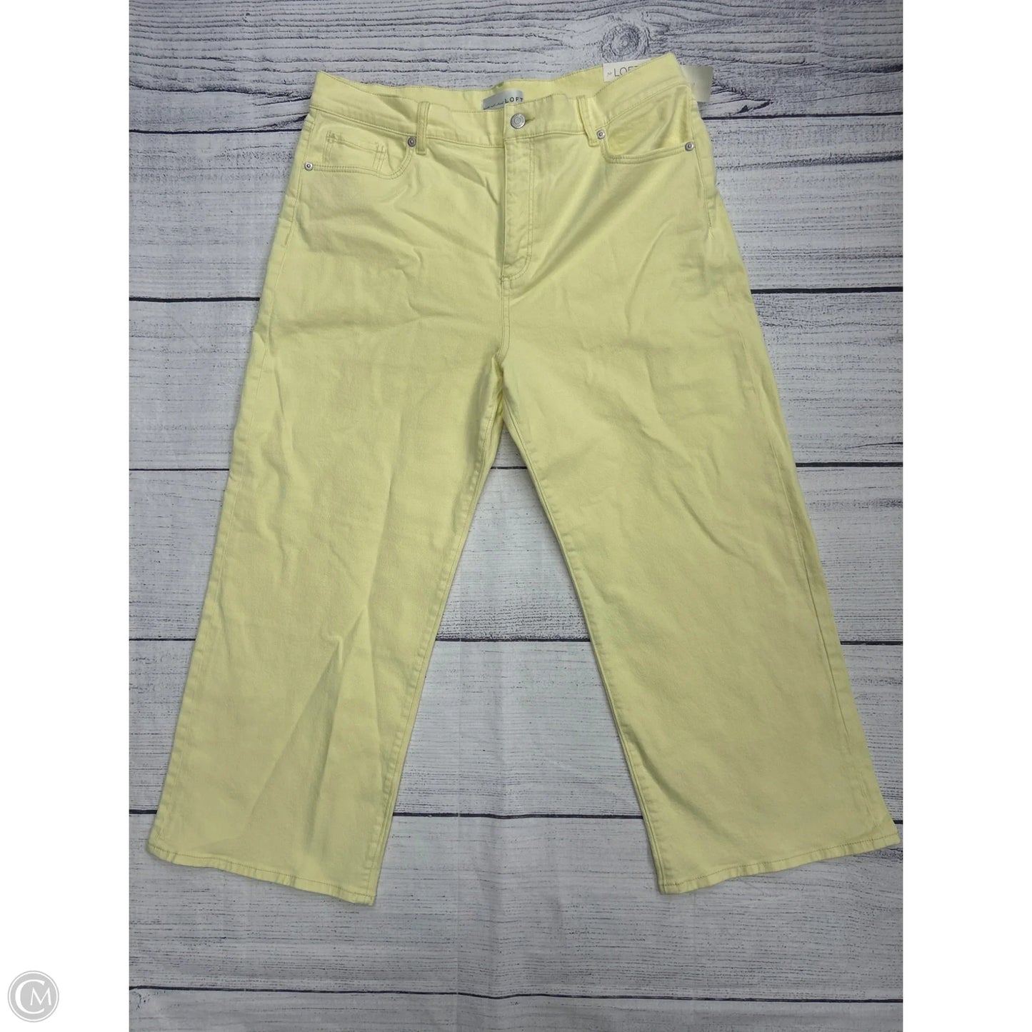 Jeans Wide Leg By Loft In Yellow Denim, Size: 14