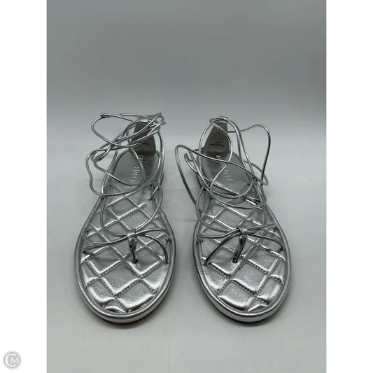 Sandals Flats By Aerosoles In Silver, Size: 8.5