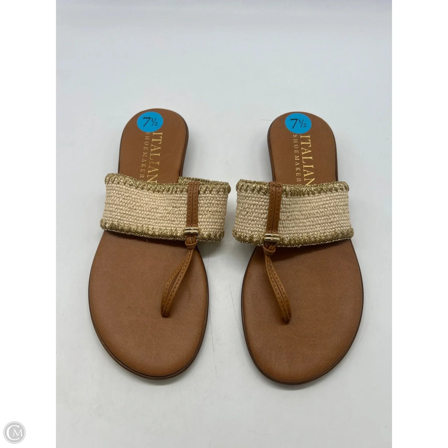 Sandals Flats By Italian Shoemakers In Tan, Size: 7.5