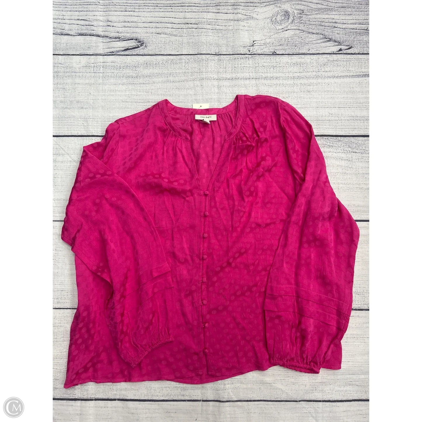 Top Long Sleeve By On 34th In Pink, Size: L