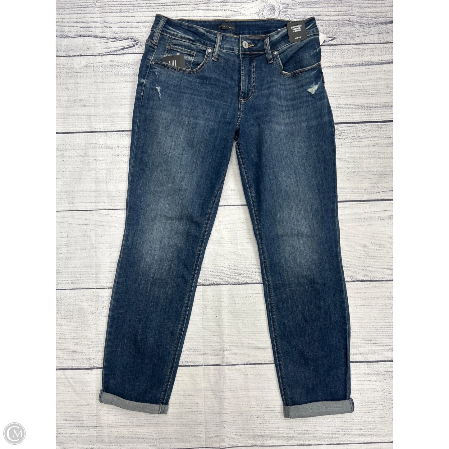 Jeans Boyfriend By Silver In Blue Denim, Size: 14