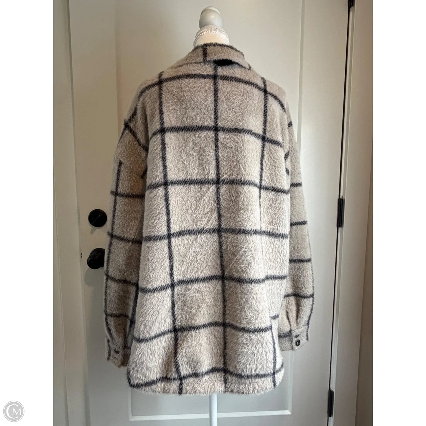 Jacket Shirt By Tribal In Grey, Size: L