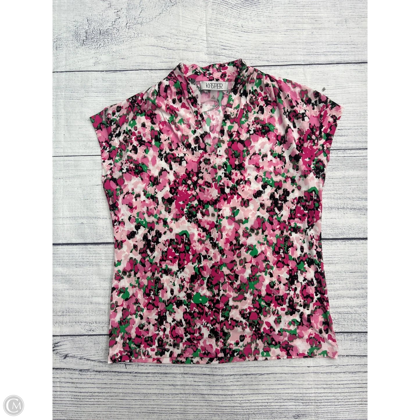 Top Short Sleeve By Kasper In Pink, Size: M