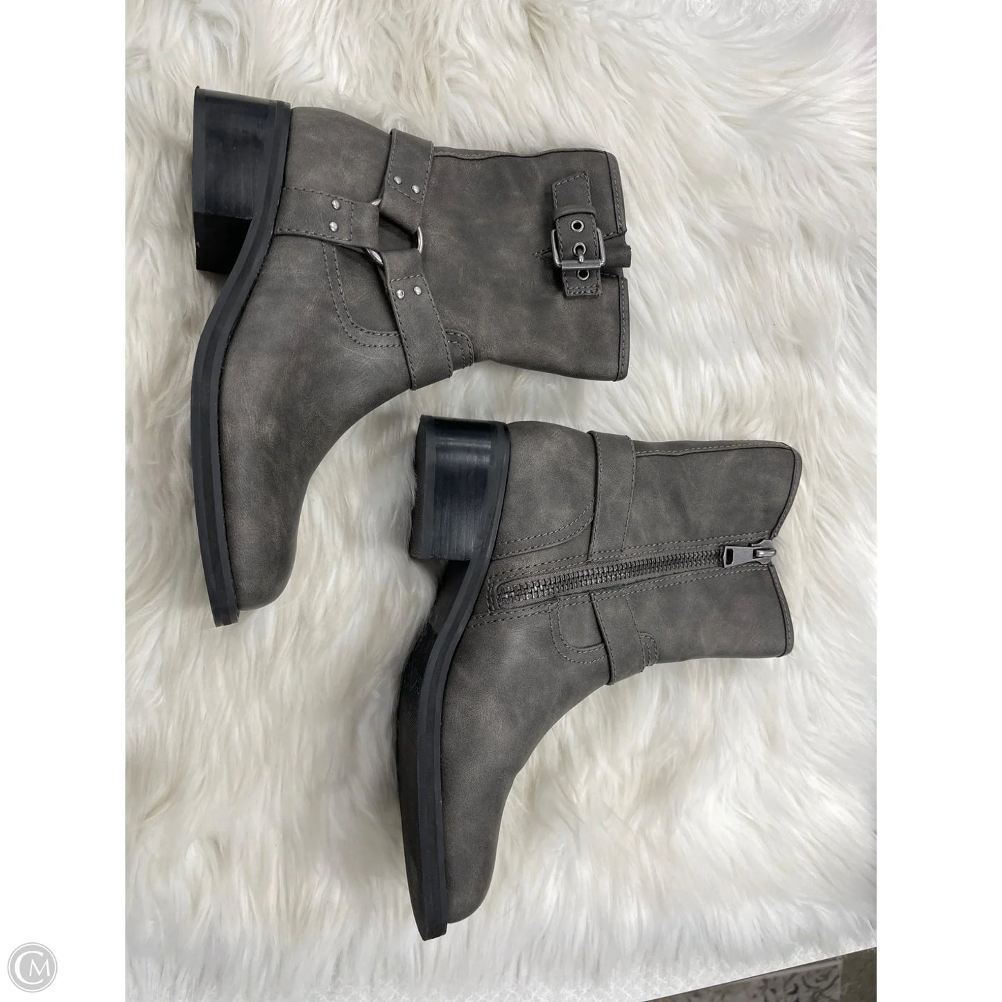 Boots Ankle Flats By Open Edit In Grey, Size: 9