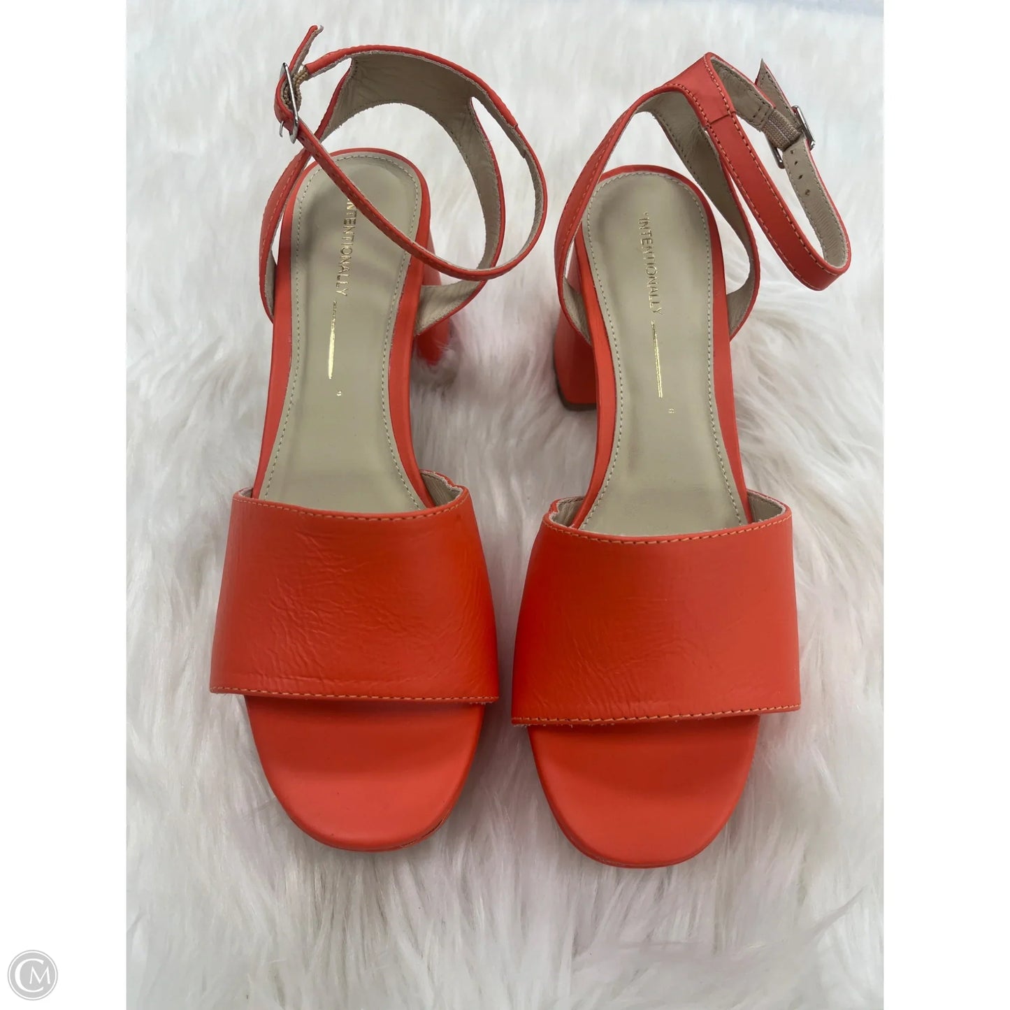 Sandals Heels Block By Clothes Mentor In Orange, Size: 8