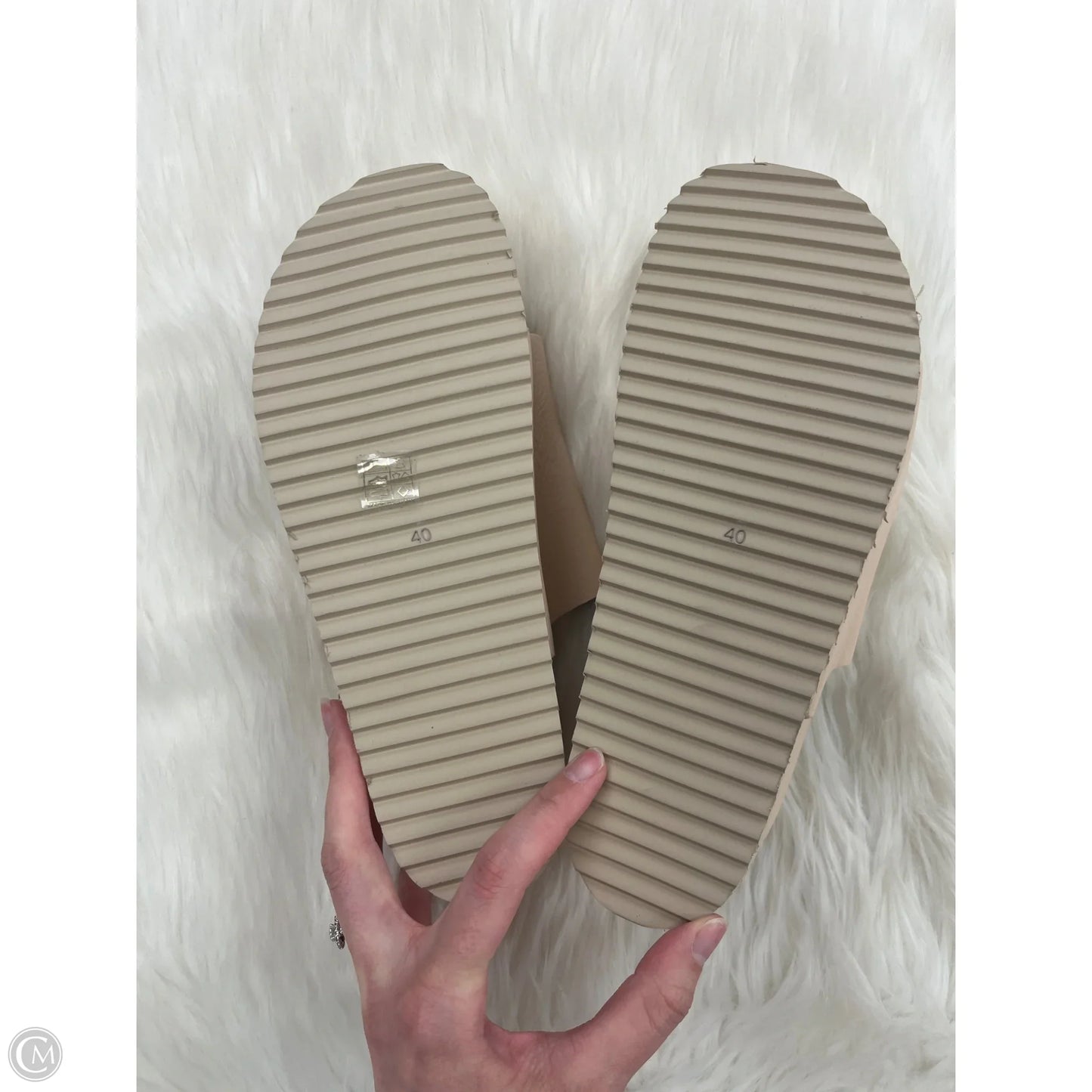 Sandals Heels Wedge By Clothes Mentor In Tan, Size: 10