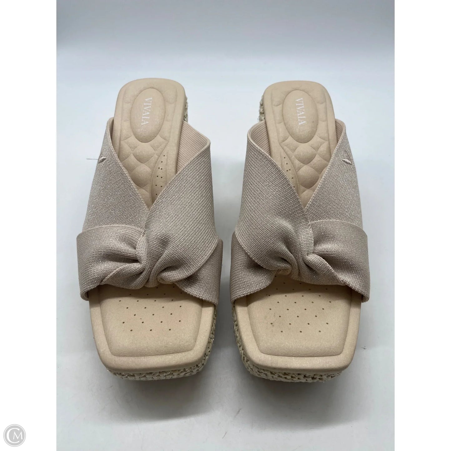 Sandals Heels Wedge By Vivaia In Cream, Size: 9.5