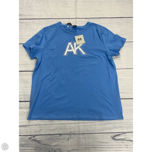 Top Short Sleeve Basic By Anne Klein In Blue, Size: Xl