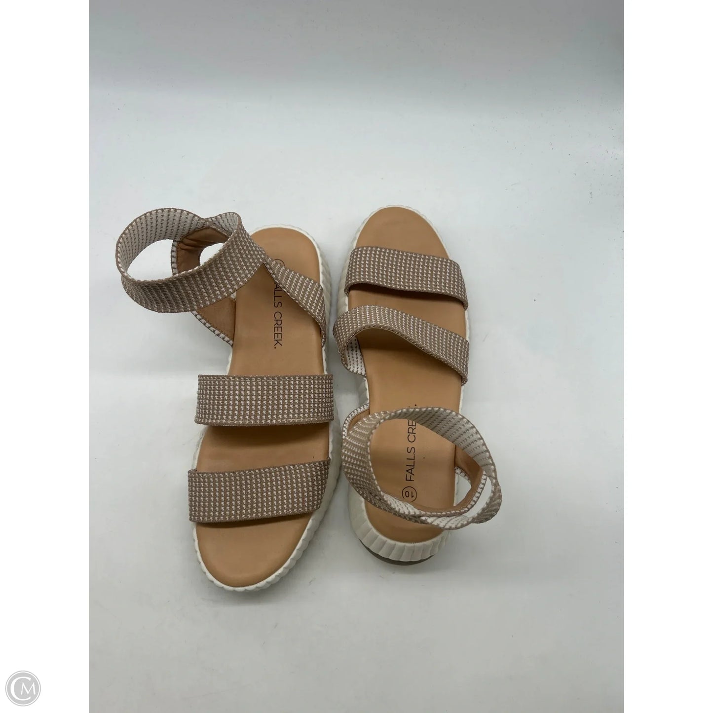 Sandals Heels Platform By Falls Creek In Tan, Size: 10