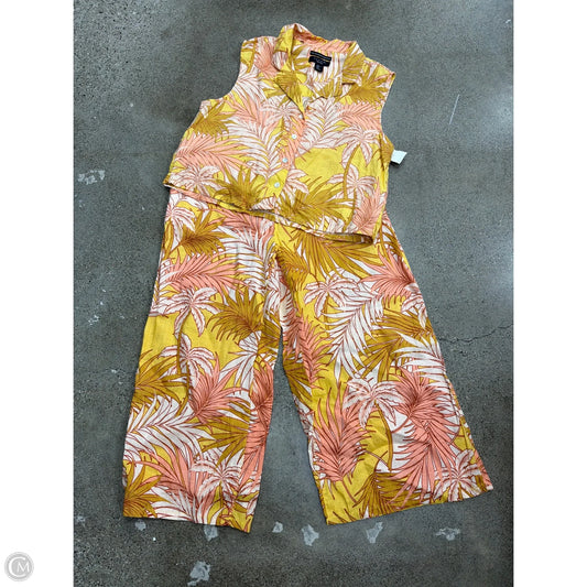 Pants Set 2pc By Tahari In Yellow, Size: Xl