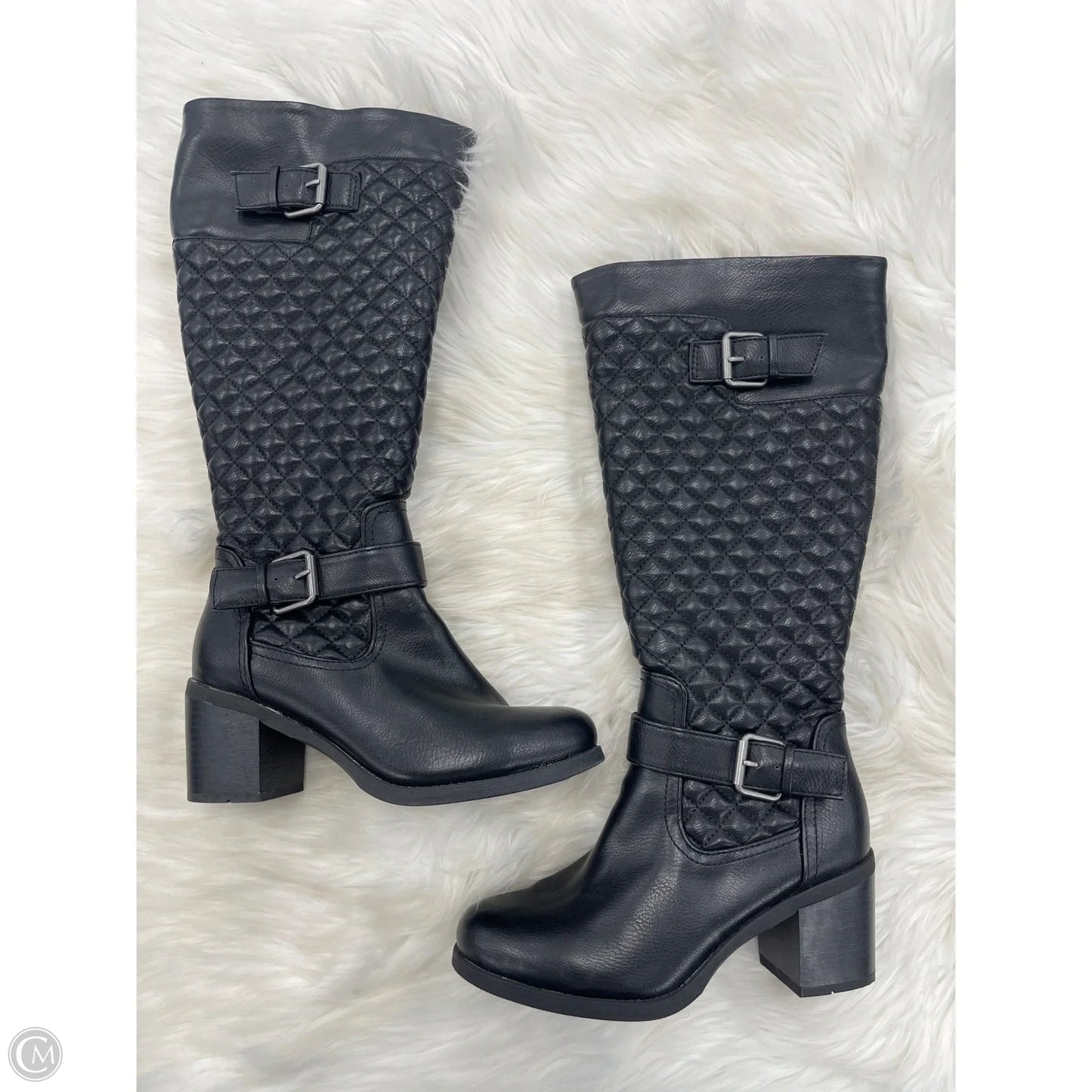 Boots Knee Heels By White Mountain In Black, Size: 6