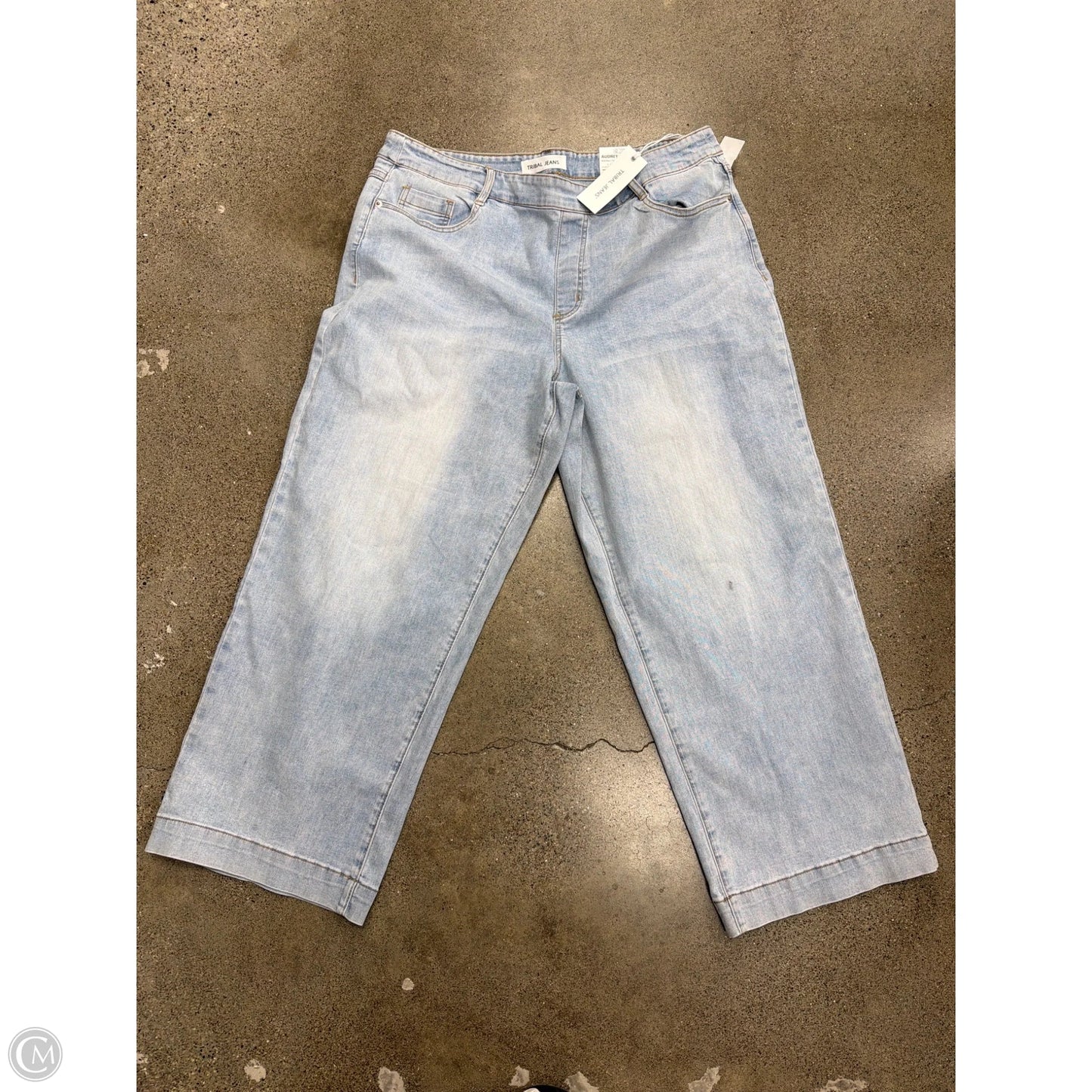 Jeans Wide Leg By Tribal In Blue Denim, Size: 16