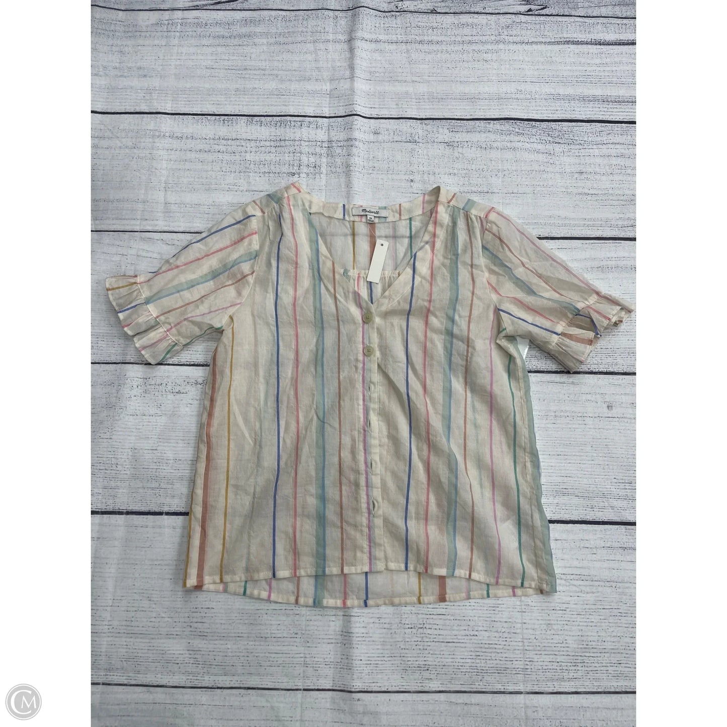 Top Short Sleeve By Madewell In Cream, Size: Xs