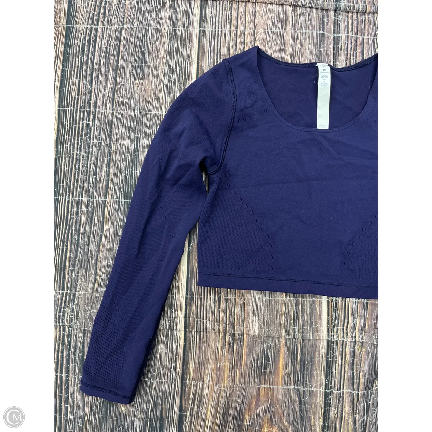 Athletic Top Long Sleeve Crewneck By Lululemon In Purple, Size: 4