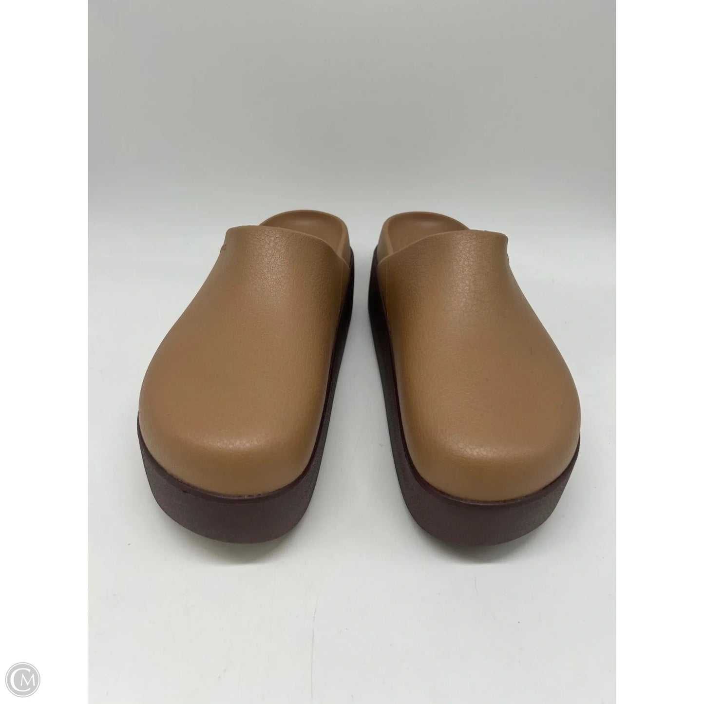 Shoes Heels Platform By Crocs In Brown, Size: 10