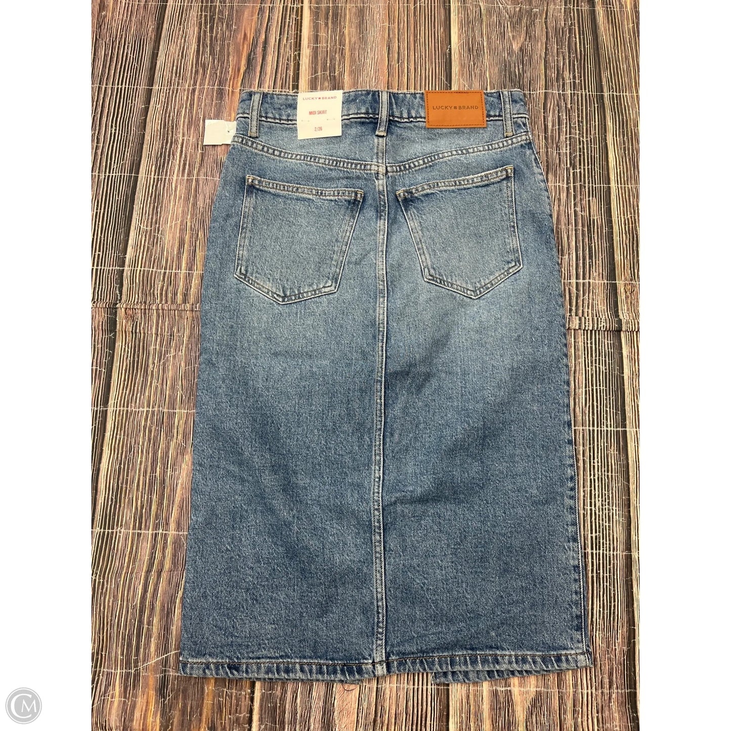 Skirt Midi By Lucky Brand In Blue Denim, Size: 2
