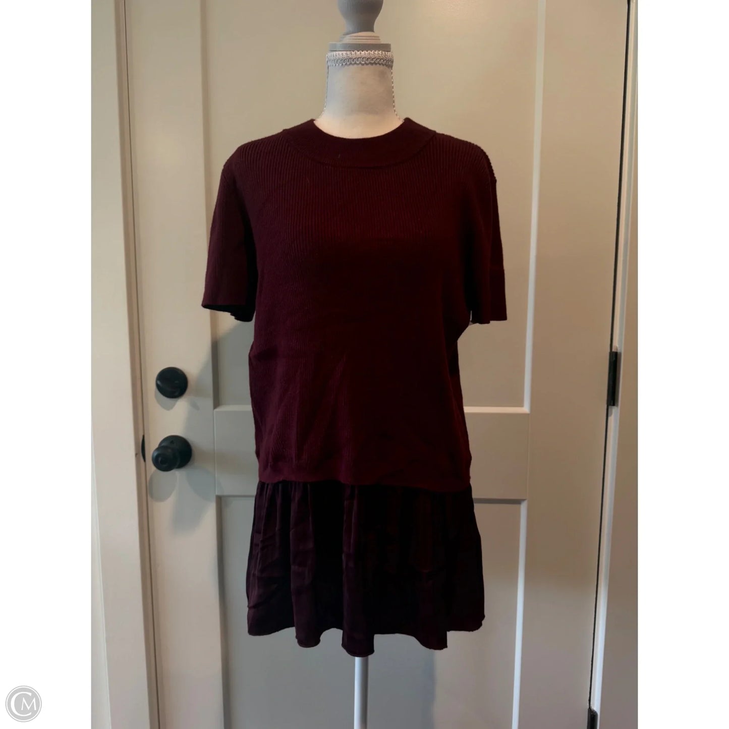 Top Short Sleeve By Cato In Maroon, Size: 1x