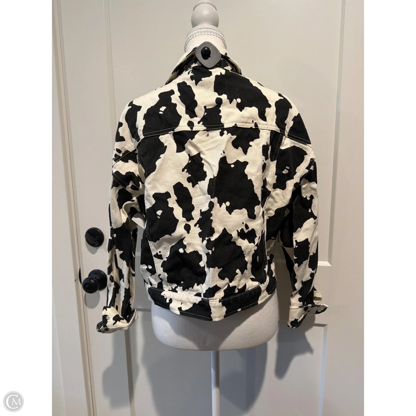Jacket Denim By Le Lis In Black & White, Size: S