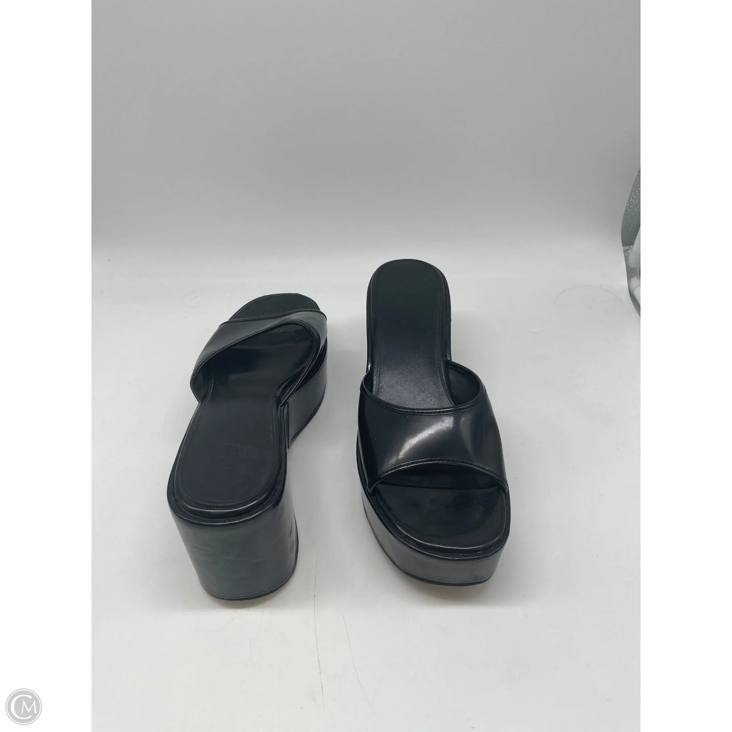 Sandals Heels Wedge By Urban Outfitters In Black, Size: 9