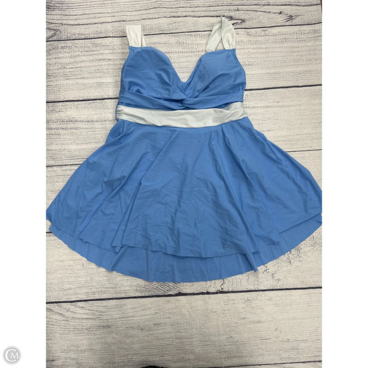Swimsuit By Clothes Mentor In Blue & White, Size: 2x