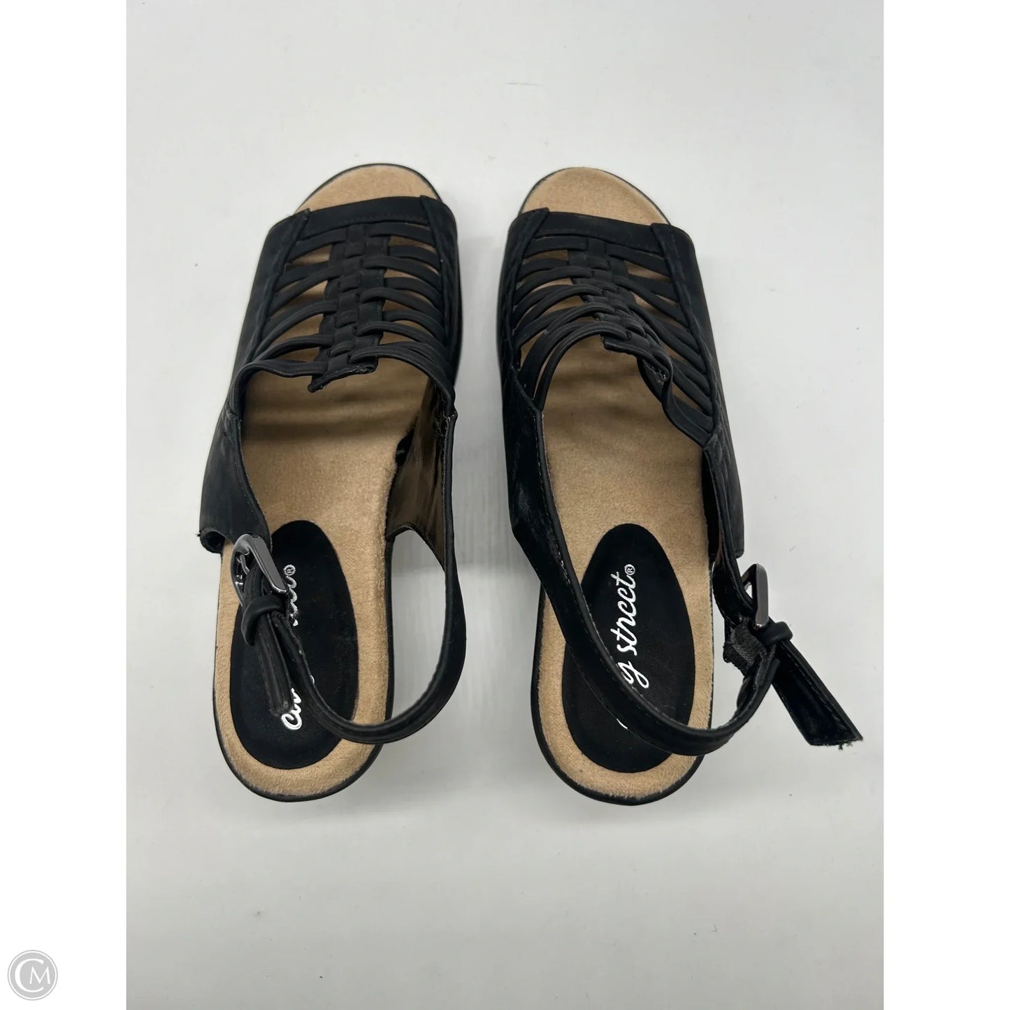 Sandals Heels Block By Easy Street In Black, Size: 9
