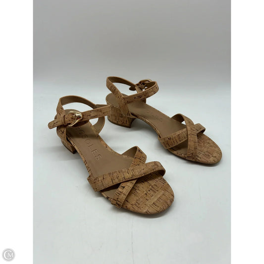 Sandals Heels Block By Aerosoles In Tan, Size: 9