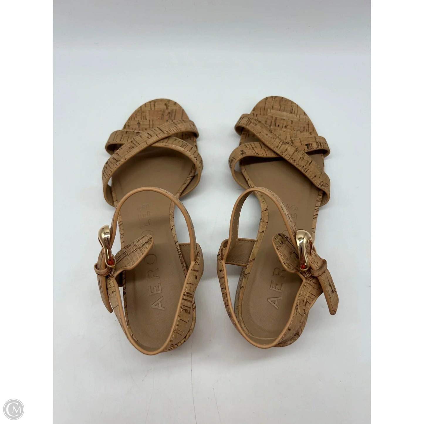 Sandals Heels Block By Aerosoles In Tan, Size: 9
