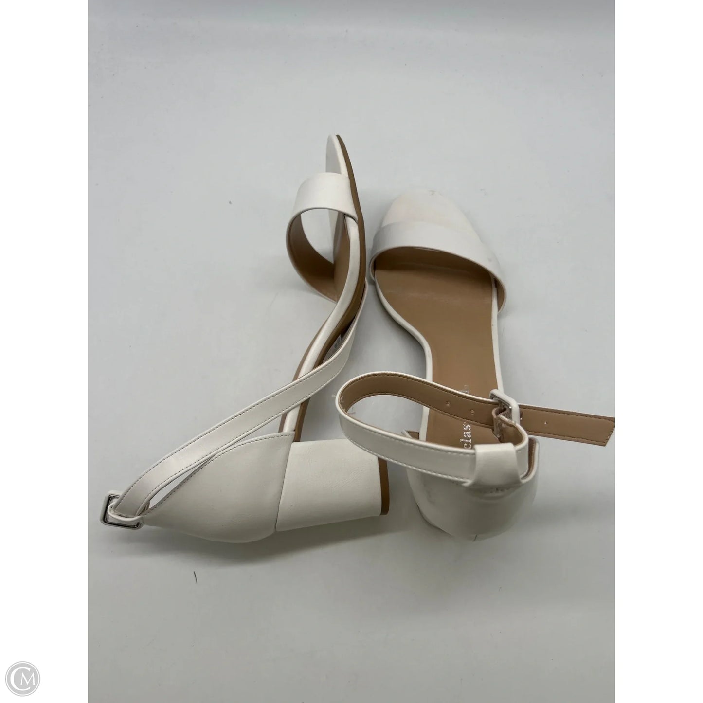 Sandals Heels Block By City Classified In White, Size: 11