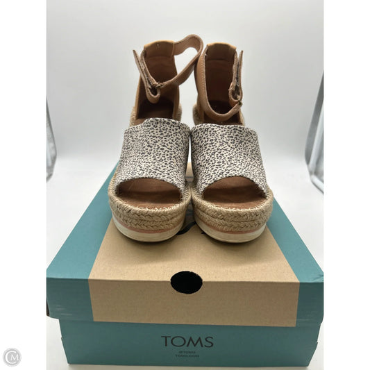Sandals Heels Wedge By Toms In Animal Print, Size: 6
