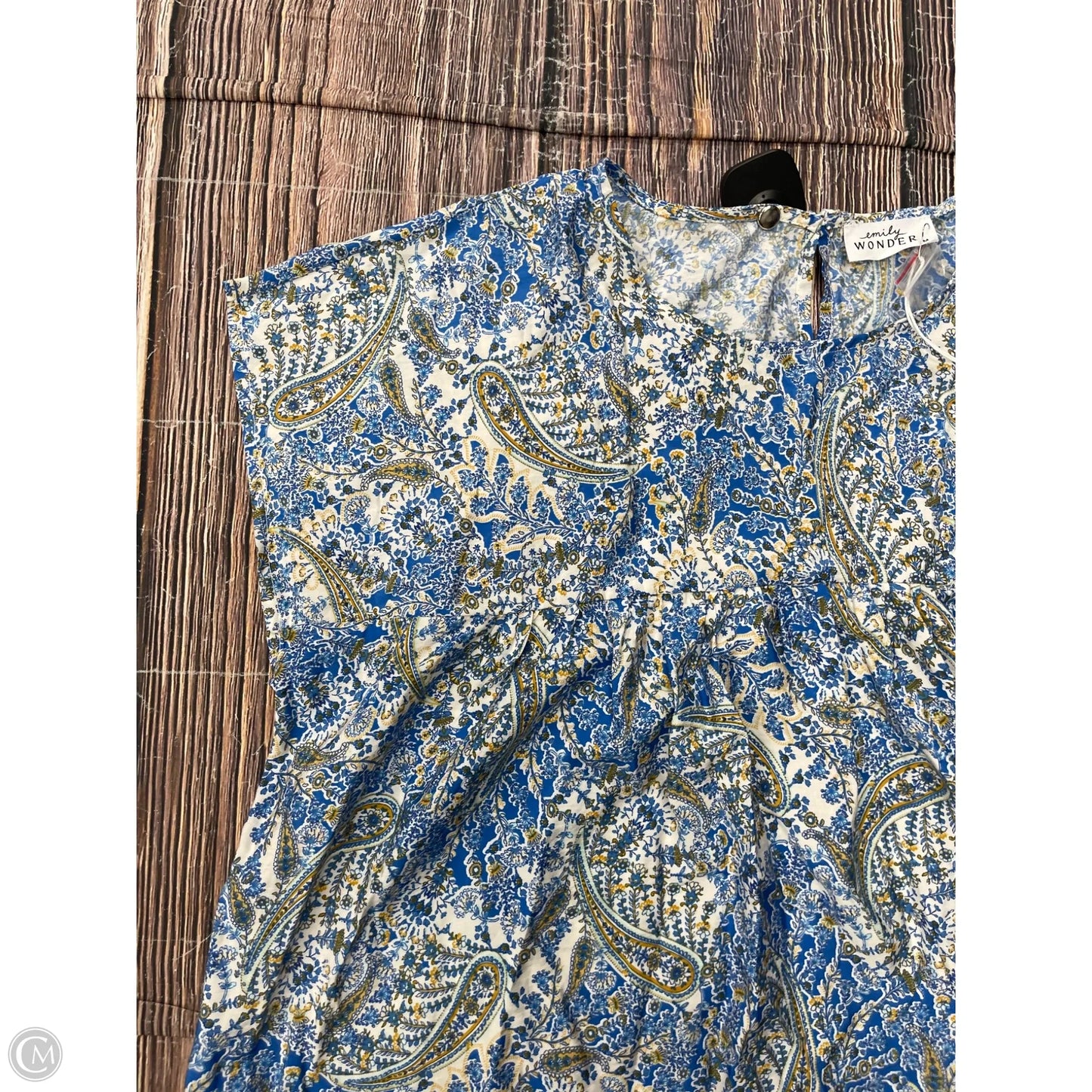 Top Short Sleeve By Emily Wonder In Blue, Size: M