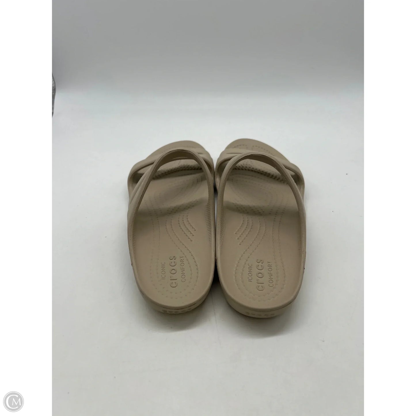 Sandals Flats By Crocs In Tan, Size: 8