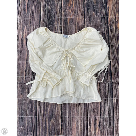 Top Long Sleeve By Cmc In Ivory, Size: M