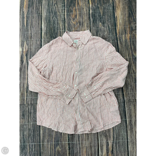 Top Long Sleeve By Caribbean Joe In Pink, Size: L